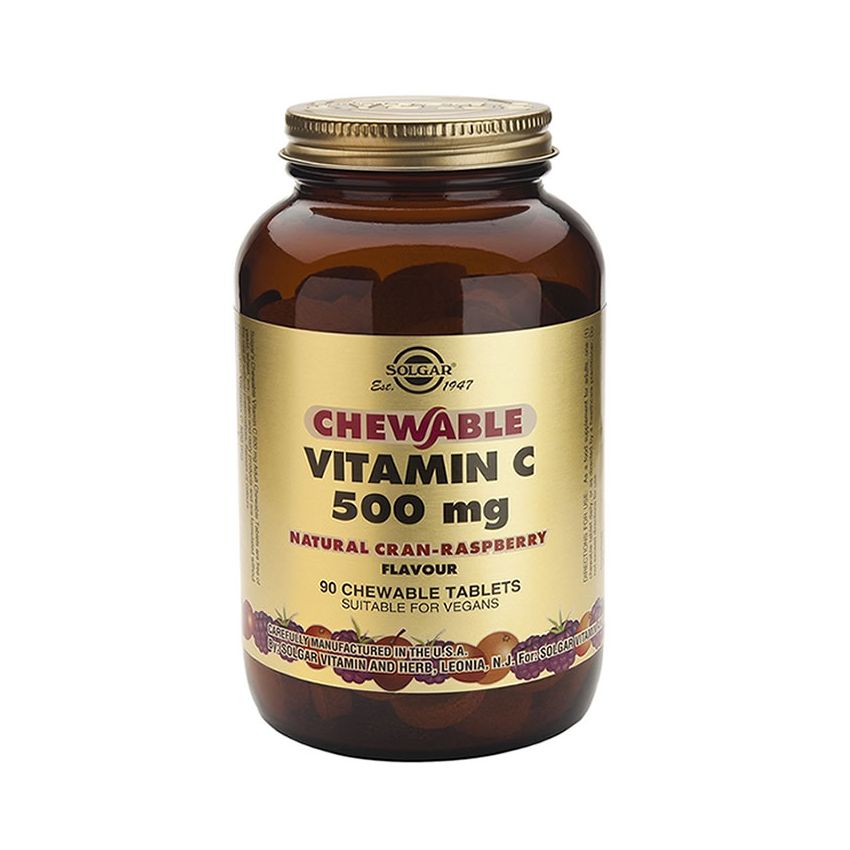 Solgar Vitamin C (Framboise Flaveur) 500Mg 90 Comprimés