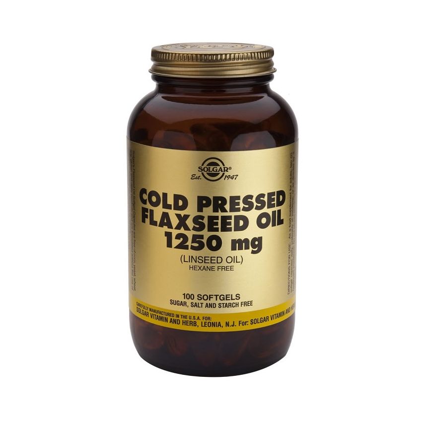 Solgar Huile De Lin Pressée À Froid 1250Mg 100 Softgels