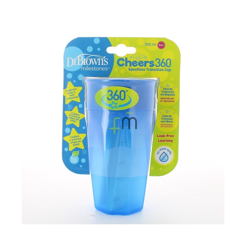 Gobelet 360 Sans Bec Verseur Bleu Sans Poignée 300Ml