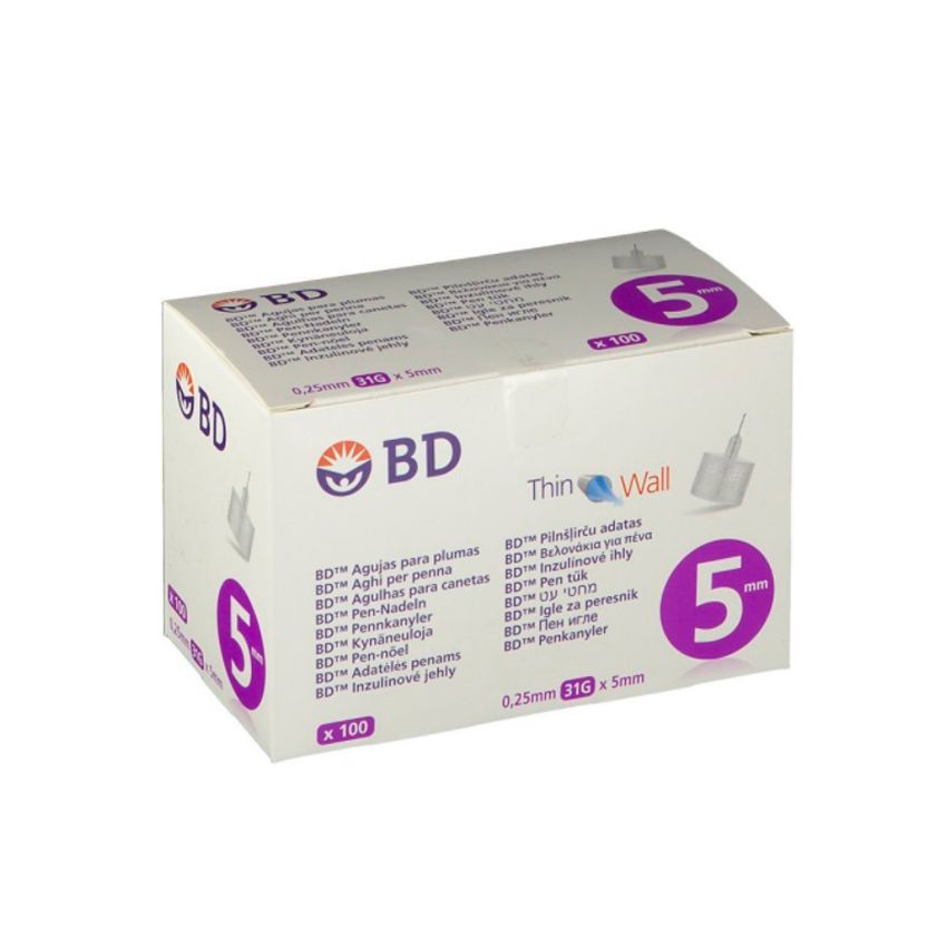 Bd Micro-Fine Pen Needles 0,25 X 5Mm 100 Pieces