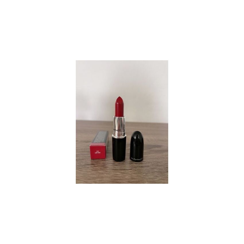 Mac Lustreglass Sheer-Shine Lipstick Lady Bug 510 Warm Medium-Dark Red