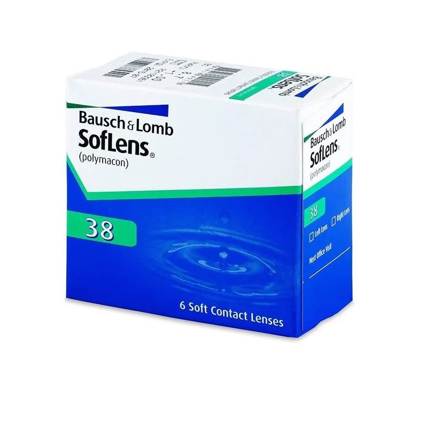 Soflens 38 Lenses With Tint Visibility -3.25 Bc/87 6Units