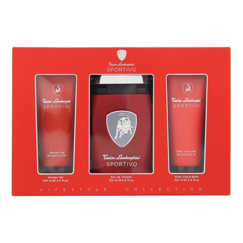 Tonino Lamborghini Sportivo Eau De Toilette 125Ml Spray Gel De Baño 100Ml Balsamo After Shave 100Ml