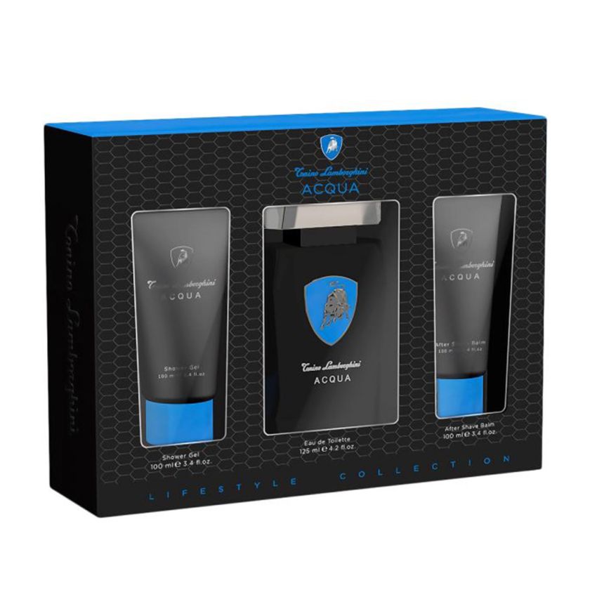 Tonino Lamborghini Acqua Eau De Toilette 125Ml Spray Gel De Baño 100Ml Balsamo After Shave 100Ml