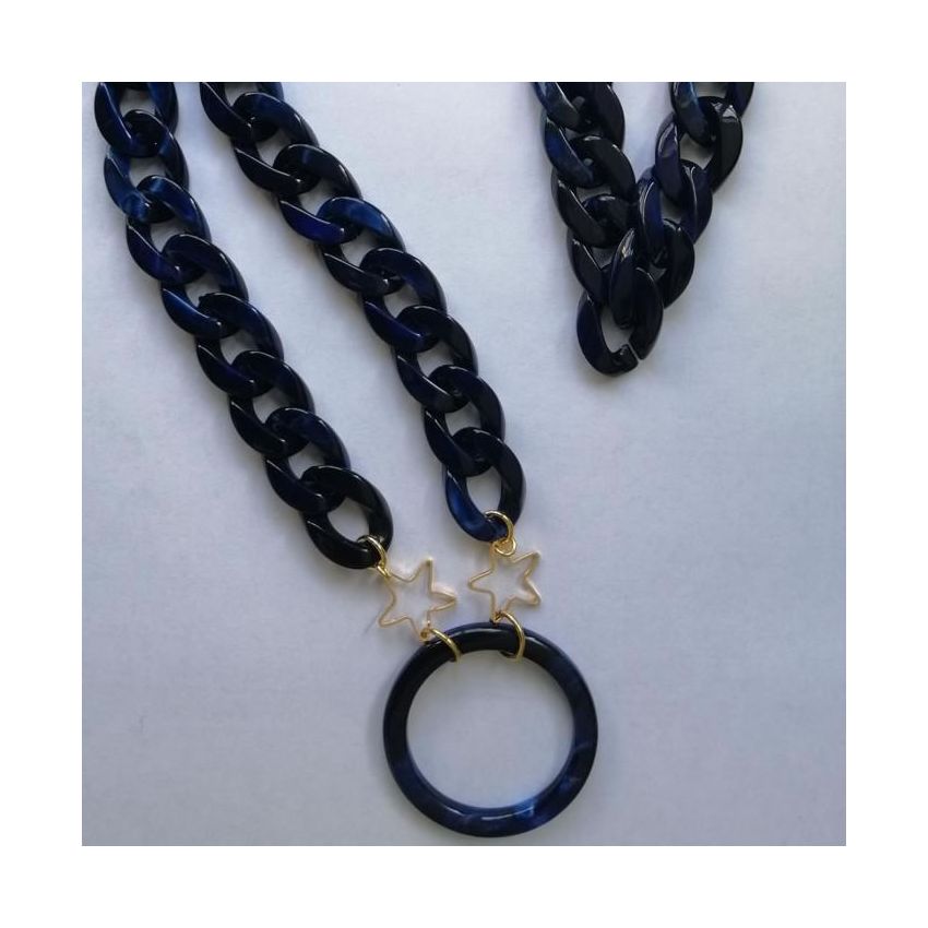 Farmamoda Sapphire Blue Lunettes Collier