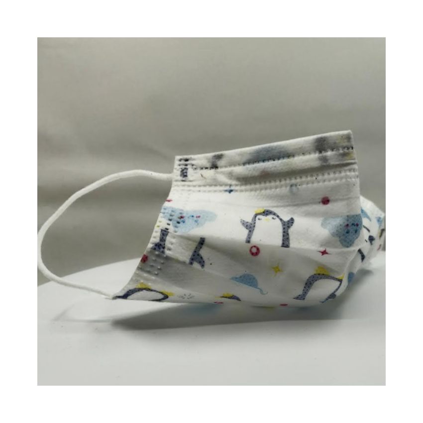 Masque Enfant Jetable Pingouins 50 Unités