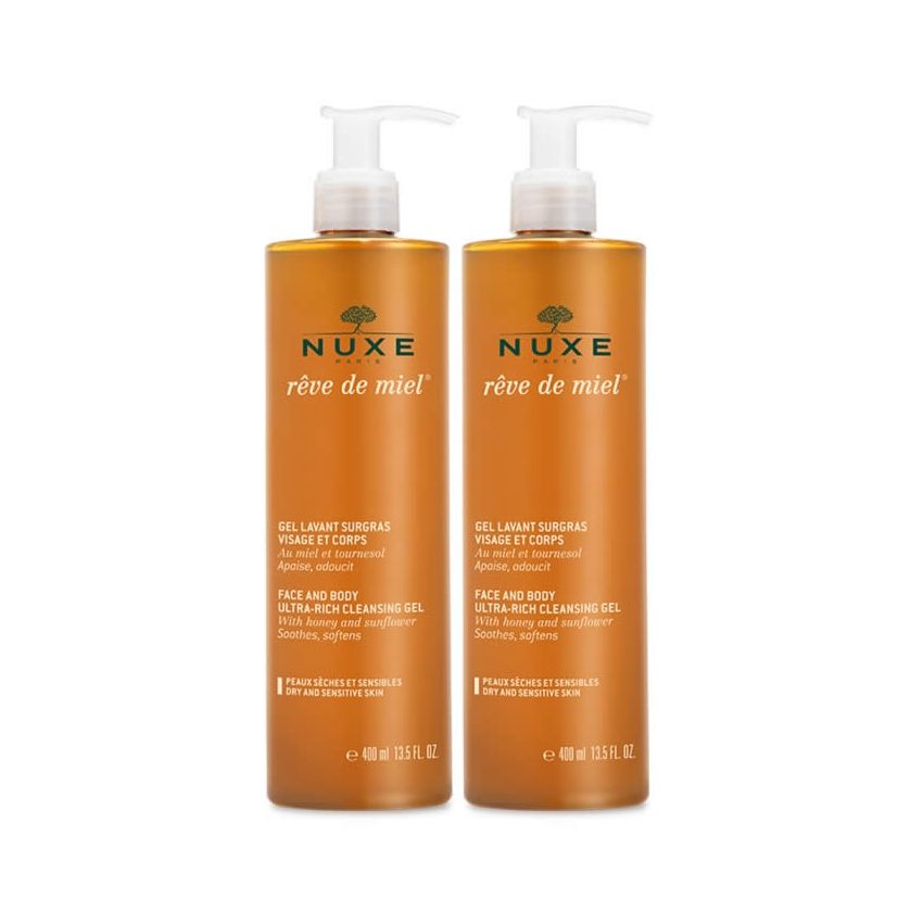 Nuxe Rêve De Miel Gel Lavant Surgras Visage Et Corps 2X400Ml