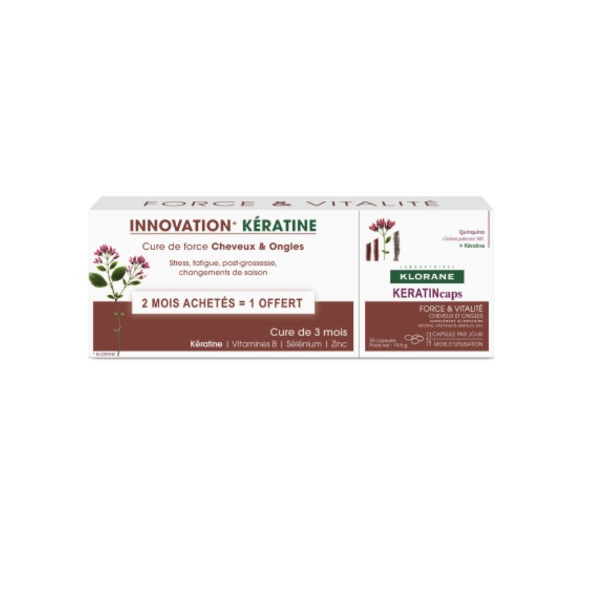 Klorane Keratincaps Anti-Haarausfall-Kapseln 3X30 Kapseln