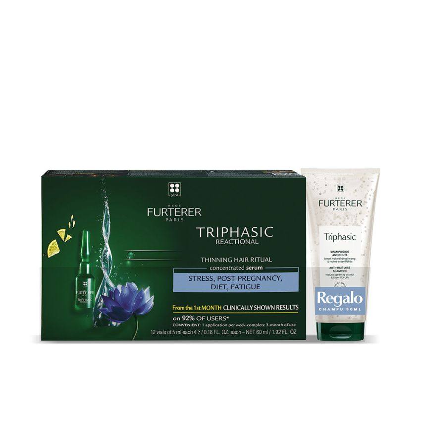 Rene Furterer Triphasic Reactional Traitement Anti-Chute De Cheveux 12X5Ml Set 2 Produits