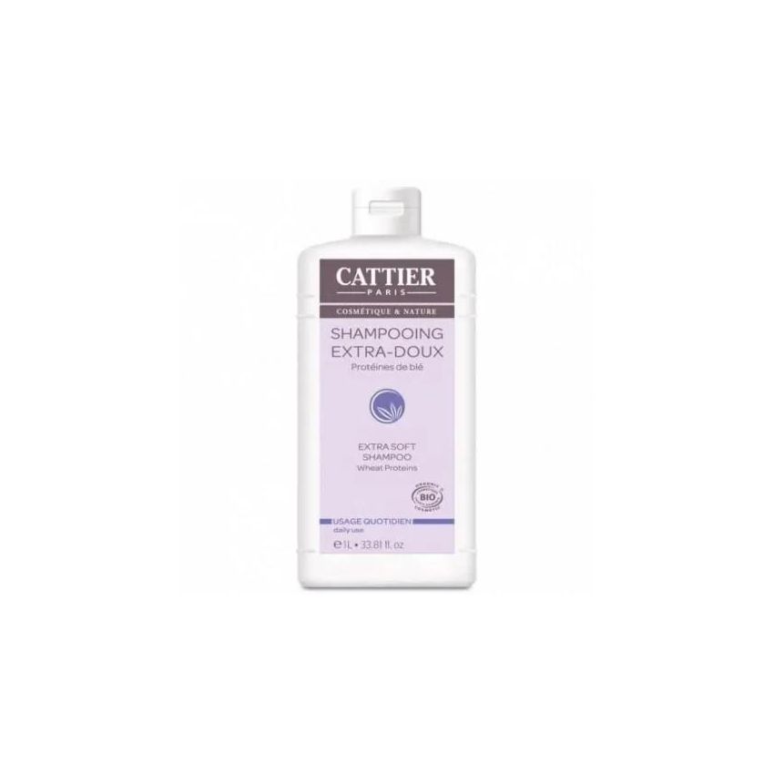 Cattier Shampoing Usage Quotidien Extra-Doux Lait D'Avoine Bio 1 L