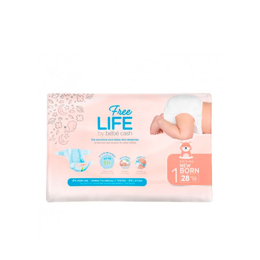 Freelife Bebé Cash Couche-Culotte New Born 1 2-4Kg 28U