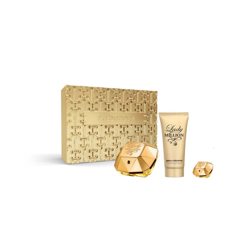 Paco Rabanne Lady Million Eau De Parfum Vaporisateur 80Ml Coffret 3 Produits