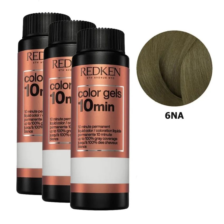 Redken Color Gels 10 Min #6Na-6.01 60 Ml X 3