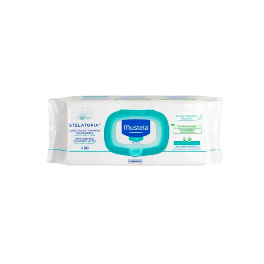 Mustela Lingettes Nettoyantes Relipidantes Stelatopia 50U