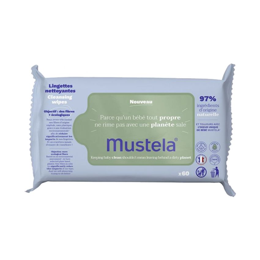 Mustela Avocado Lingettes Nettoyantes 60 Lingettes
