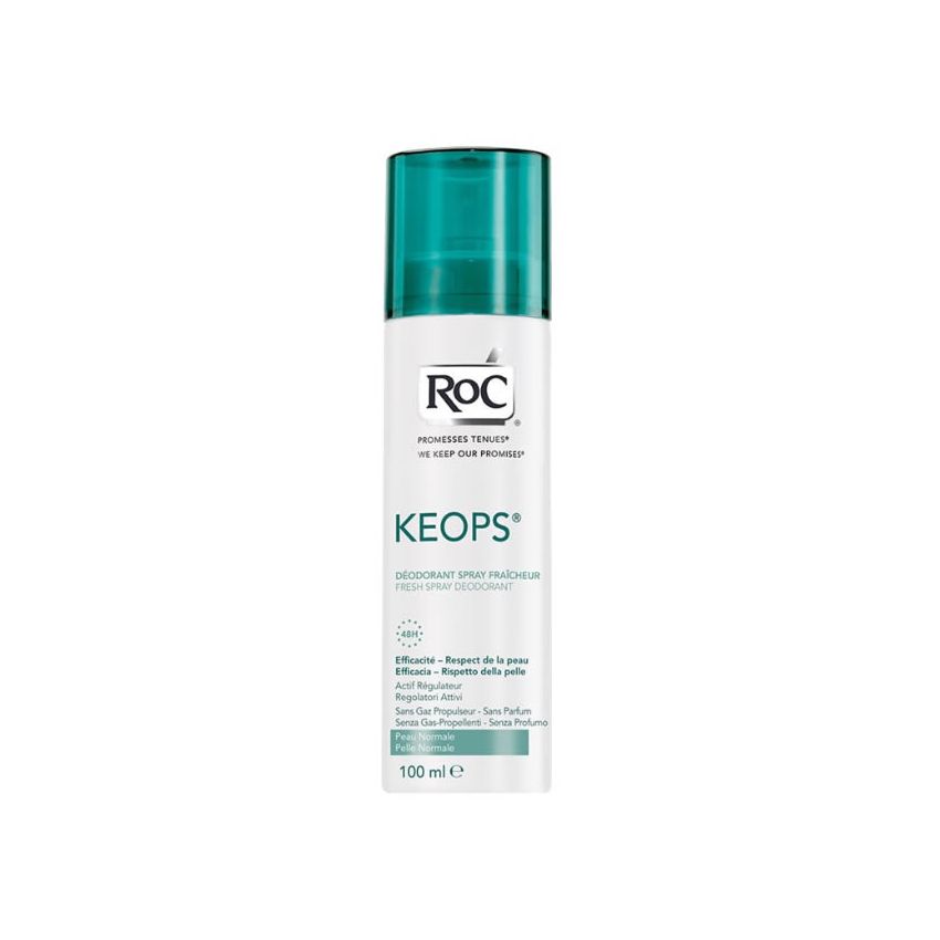 Roc Keops Déodorant Spray Aerosol Fraîcheur Peau Normale 100Ml