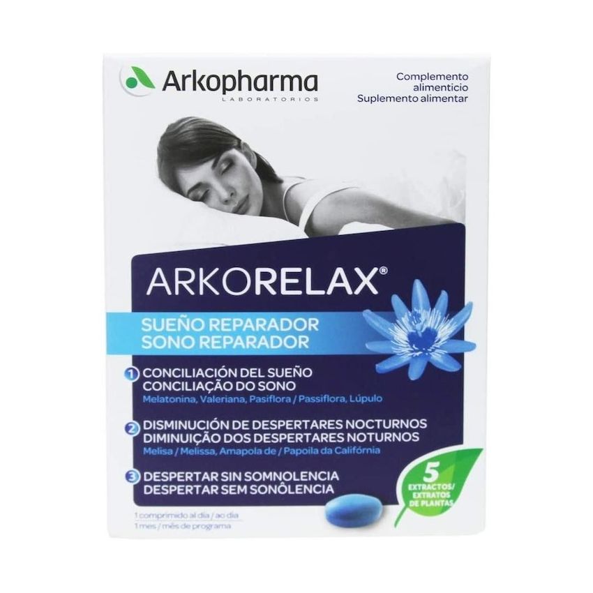Arkorelax Plantes Pour Le Sommeil + Mélatonine 30 Comprimés