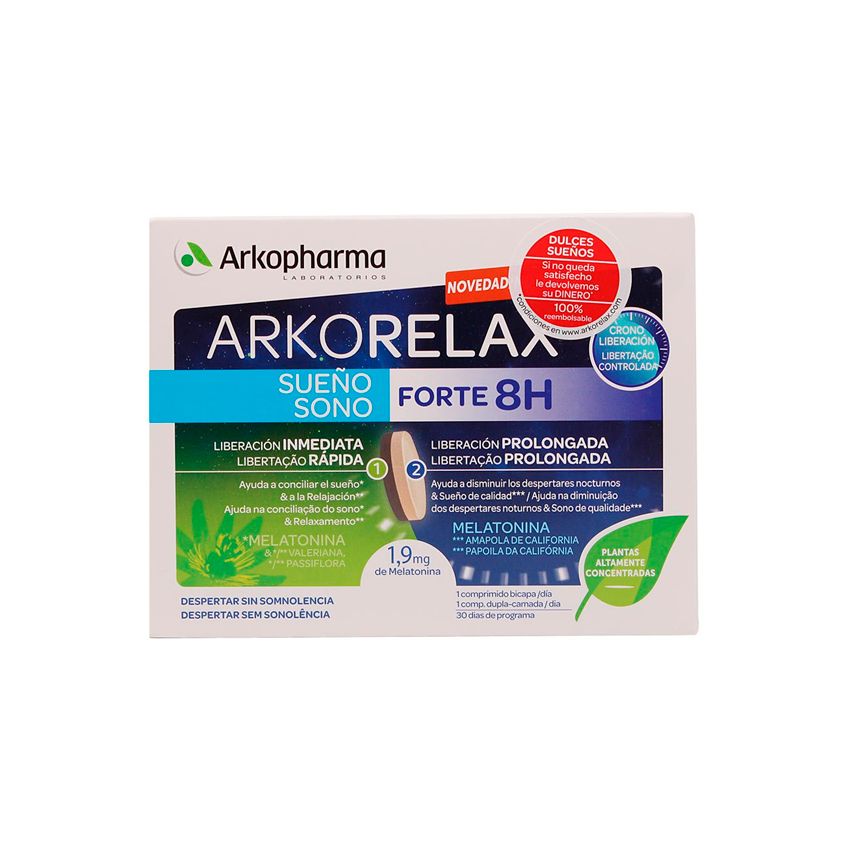 Arkopharma Arkorelax Sleep Forte 8H 30 Comprimés À Deux Couches