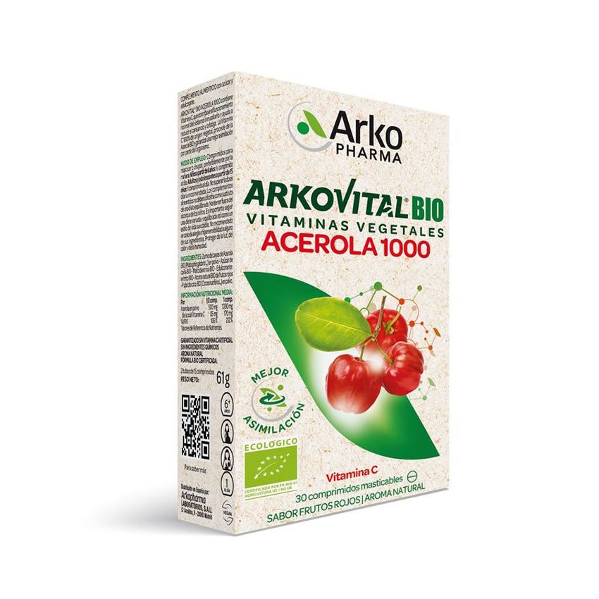 Arkopharma Arkovital Acerola 1000 Vitamine C 30 Comprimés