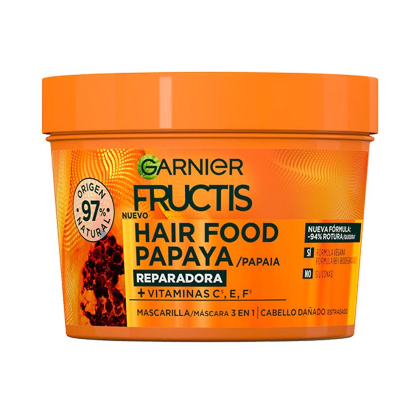 Fructis Hair Food Papaya Mascarilla Reparadora - 390 Ml