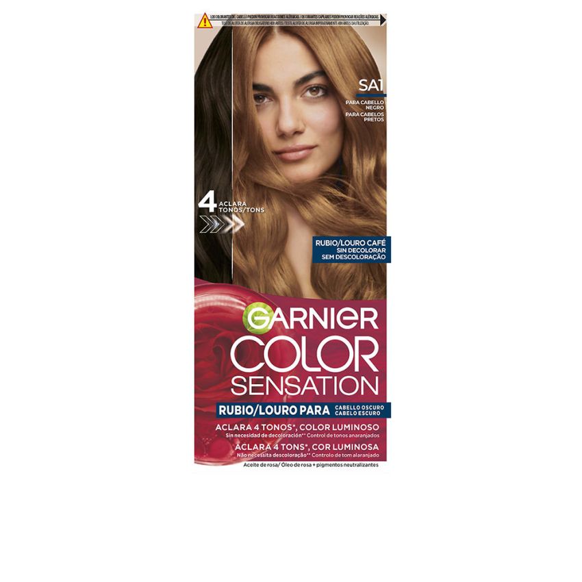 Coloration Blonde Lumineuse Sans Décoloration Pour Cheveux Foncés Color Sensation - Louro Café