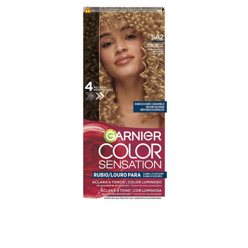 Coloration Blonde Lumineuse Sans Décoloration Pour Cheveux Foncés Color Sensation - Louro Caramel