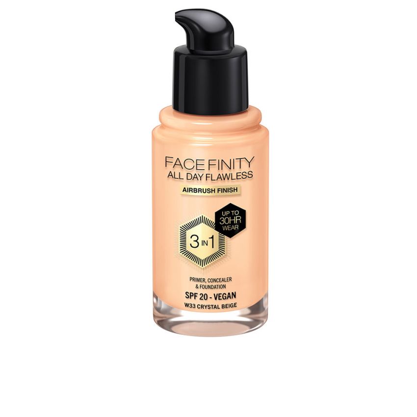 Facefinity All Day Flawless 3 In 1 Base De Maquillaje - W33-Cristal Beige