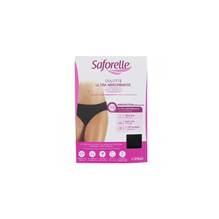 Saforelle Culotte Ultra Absorbante Noir Taille L