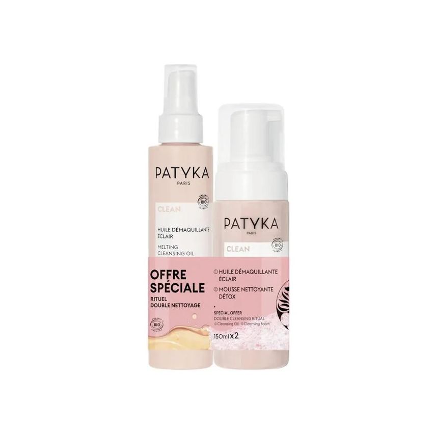 Patyka Huile Démaquillante 150 Ml + Mousse Nettoyante 150 Ml Coffret 2 Pièces