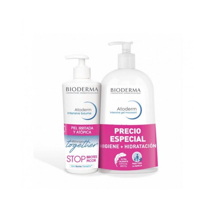 Bioderma  Atoderm Intensive Baume 500Ml+Atoderm Intensive Gel Moussant 1000Ml Coffret 2  Produits