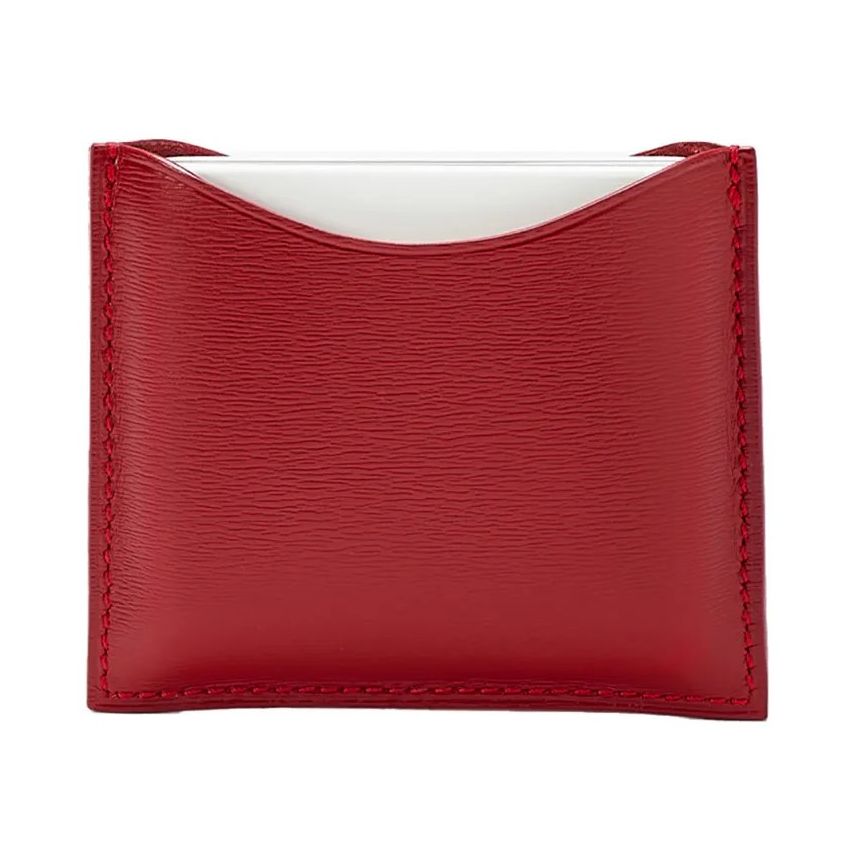 La Bouche Rouge Red Leather Compact Case