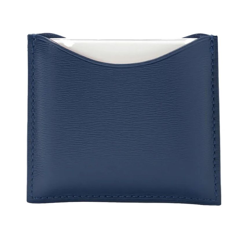 La Bouche Rouge Navy Blue Leather Compact Case