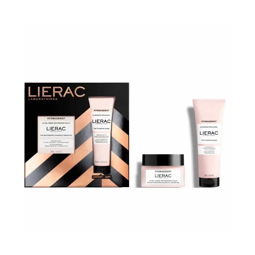 Lierac Hydragenist Le Gel-Crème Réhydratant Éclat 50 Ml + Le Masque Repulpant 75 Ml Offert