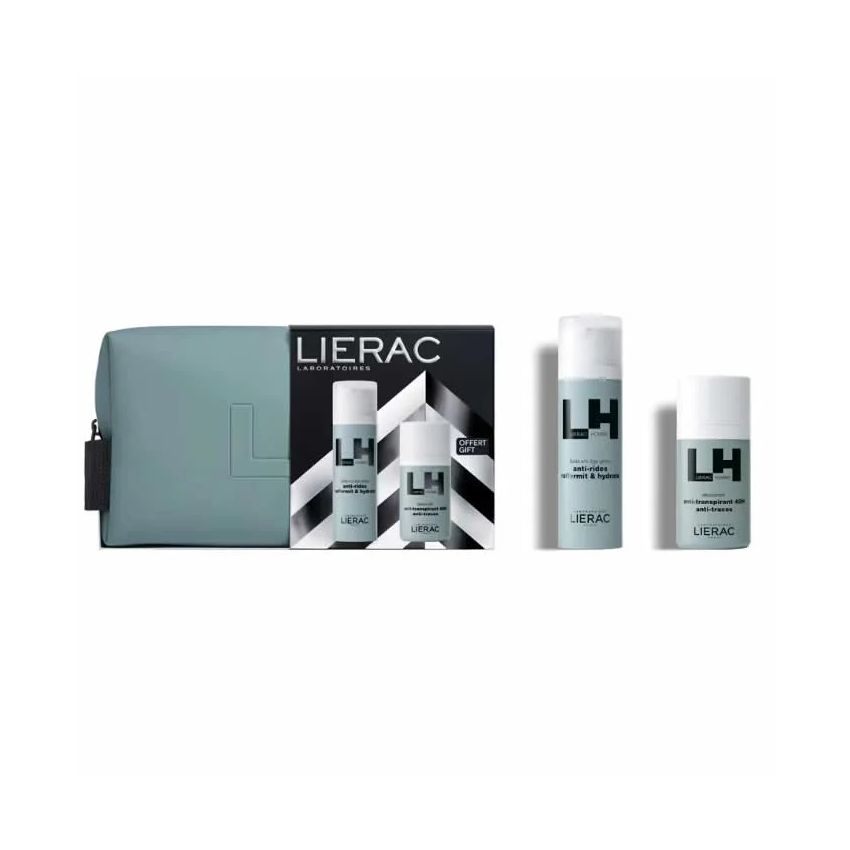 Lierac Homme Fluide Anti-Âge Global 50 Ml + Déodorant Anti-Transpirant 48H Anti-Traces 50 Ml Et Sa Trousse Offerts