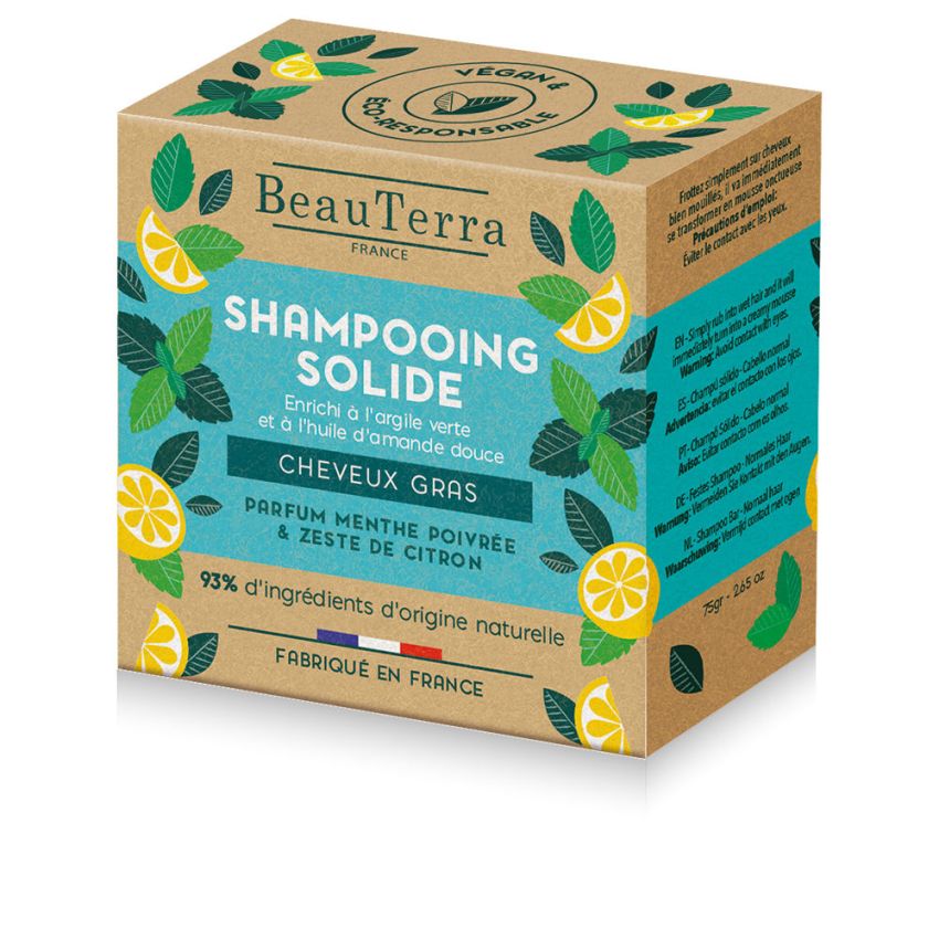 Shampoing Solide Menthe Et Zeste De Citron - 75 G