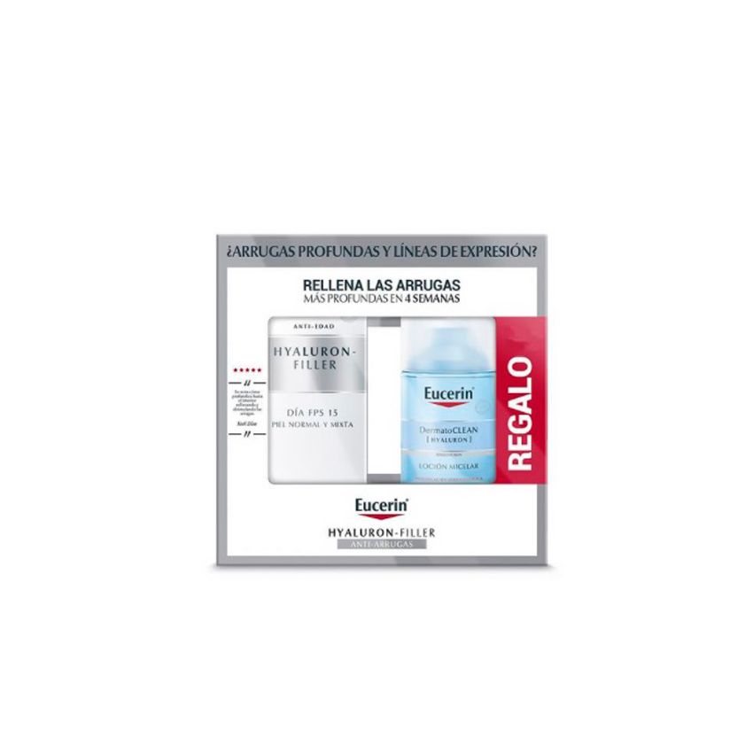 Eucerin Hyaluron-Filler Day Spf15 Normal And Mixed Skin + Dermatoclean Micellar Water Gift