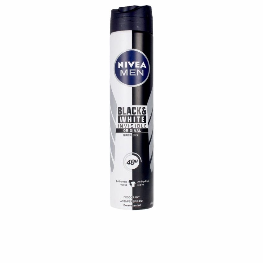 Men  Invisible Black & White Anti-Transpirante Spray - 200 Ml