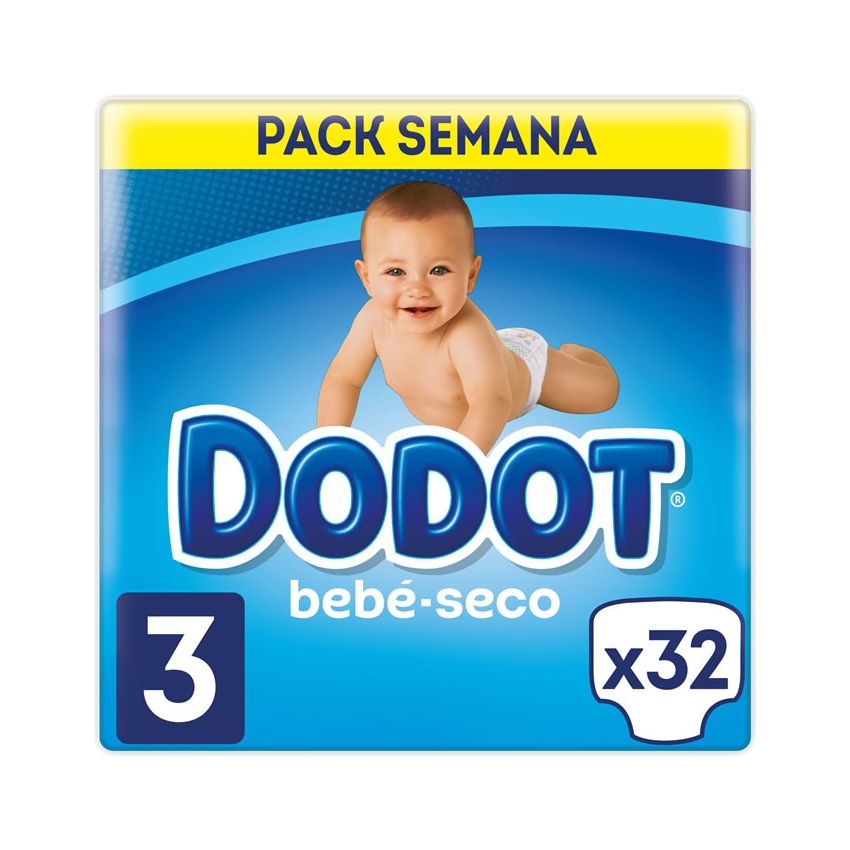 Dodot Baby-Dry Diapers Size 3, 32 Diapers