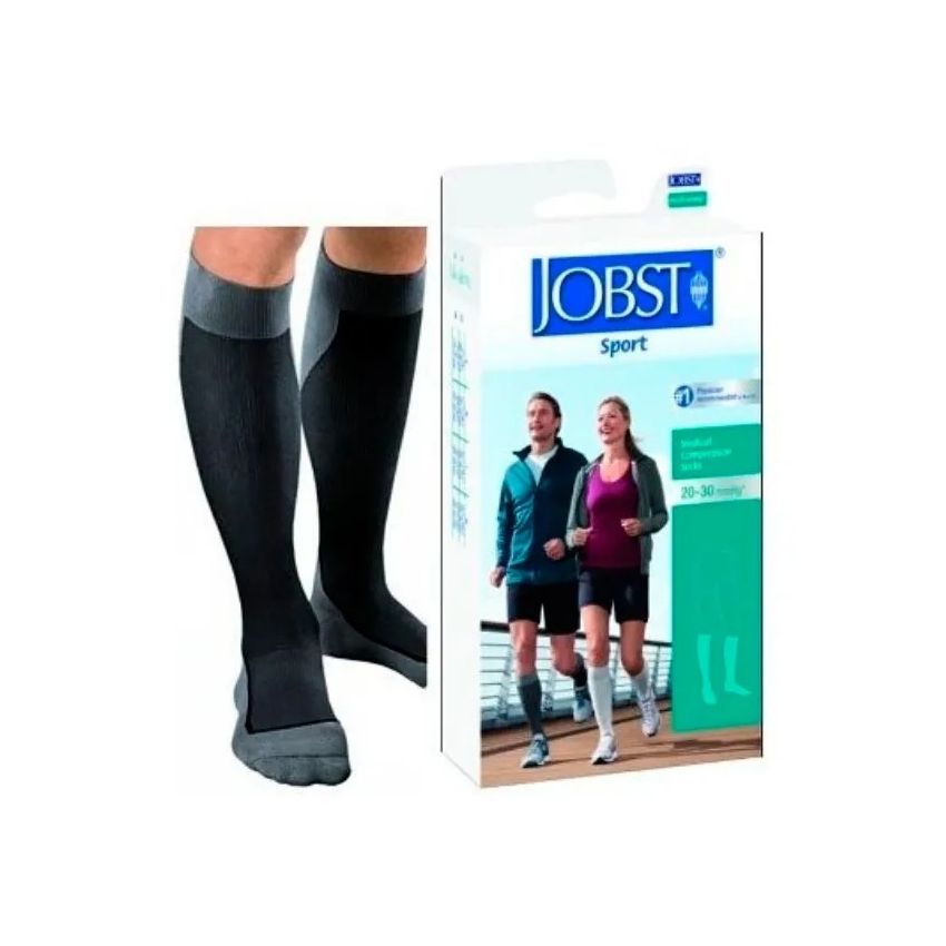 Jobst Sport Chaussette Noir Gris L
