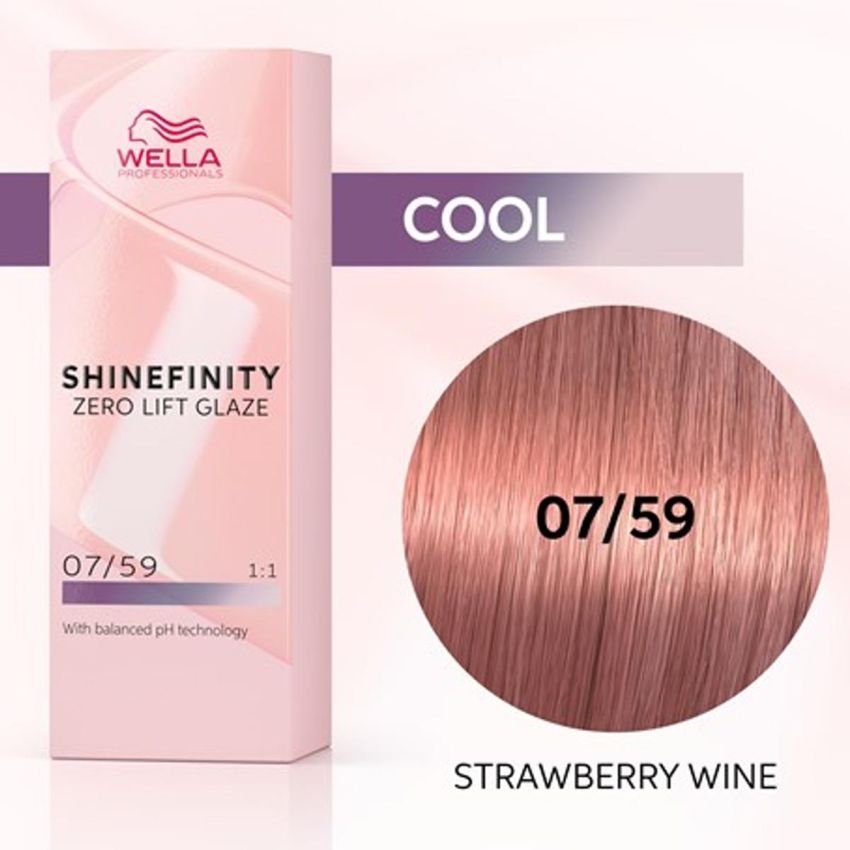 Wella Shinefinity Zero Lift Glaze Tinte 07-59 Strawberry Wine 60Ml 1Un
