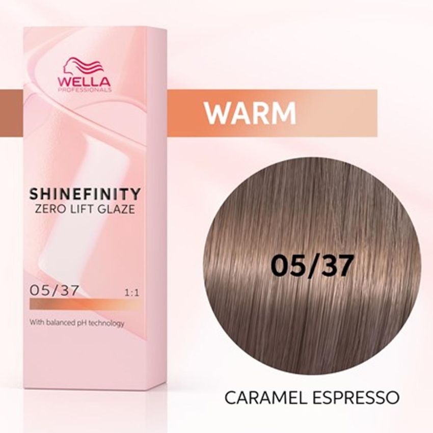 Wella Shinefinity Zero Lift Glaze Tinte 05-37 Caramel Espresso 1Un