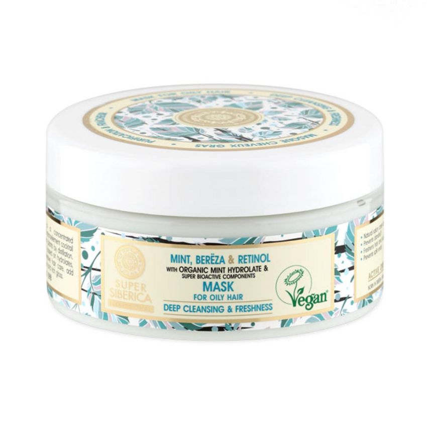 Natura Siberica Menta Abedul Retinol Mascarilla Capilar Cabello Graso 400Ml