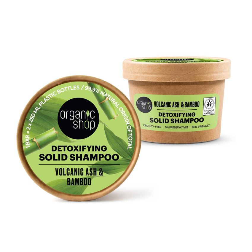 Organic Shop Volcanic Ash Champu Solido Detoxificante 60G