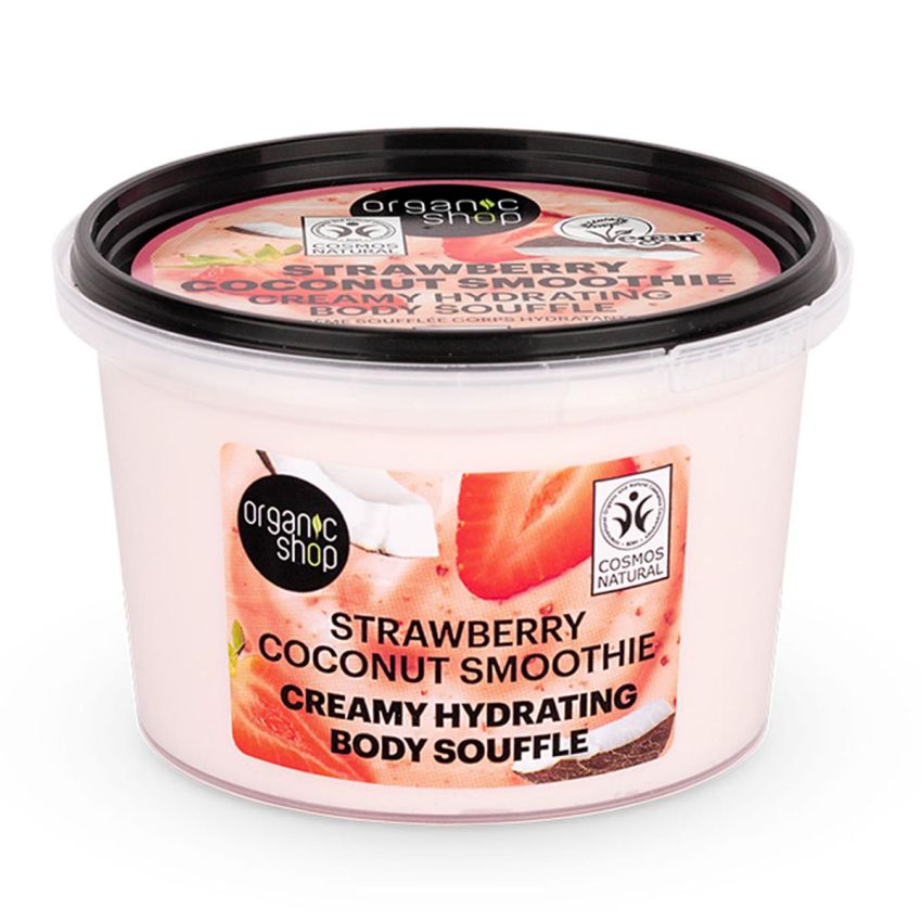 Organic Shop Strawberry Coconut Smoothie Creamy Hydrating Body Souffle 250Ml