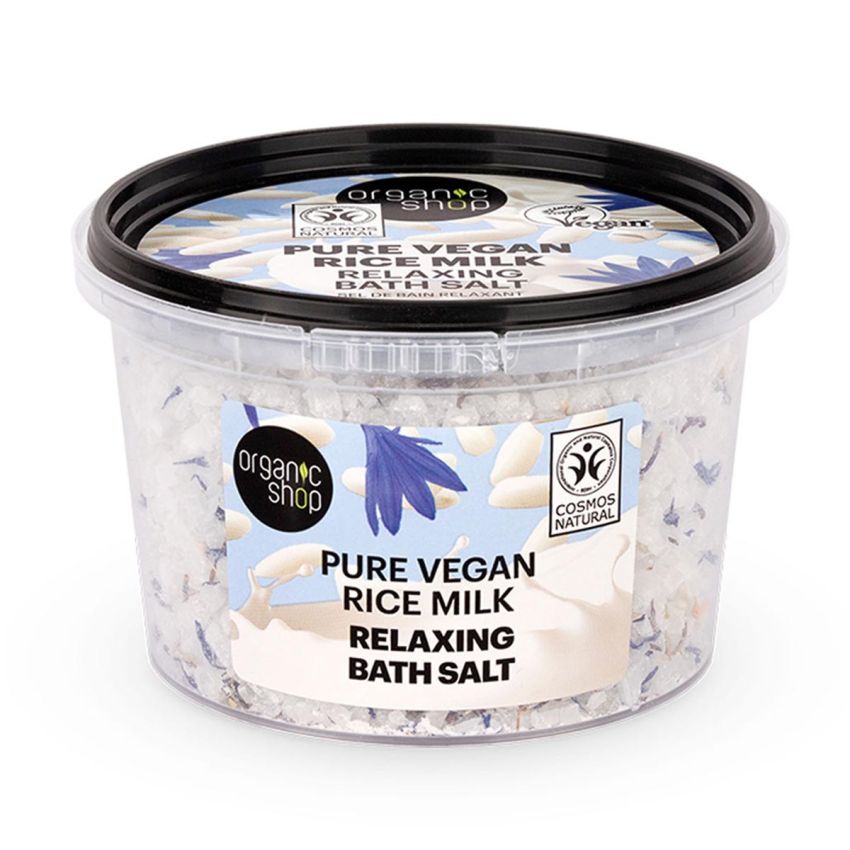Organic Shop Pure Vegan Rice Milk Sales De Baño Relajantes 250Ml