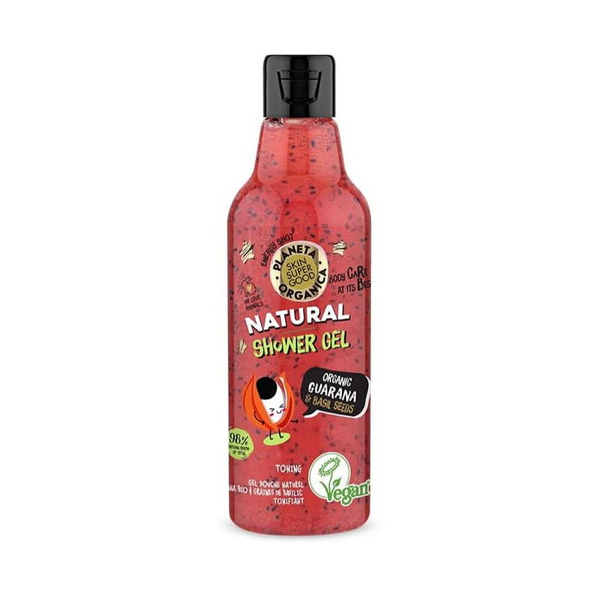 Natura Siberica Natural Shower Gel Organic Guarana And Basil Seeds 250Ml