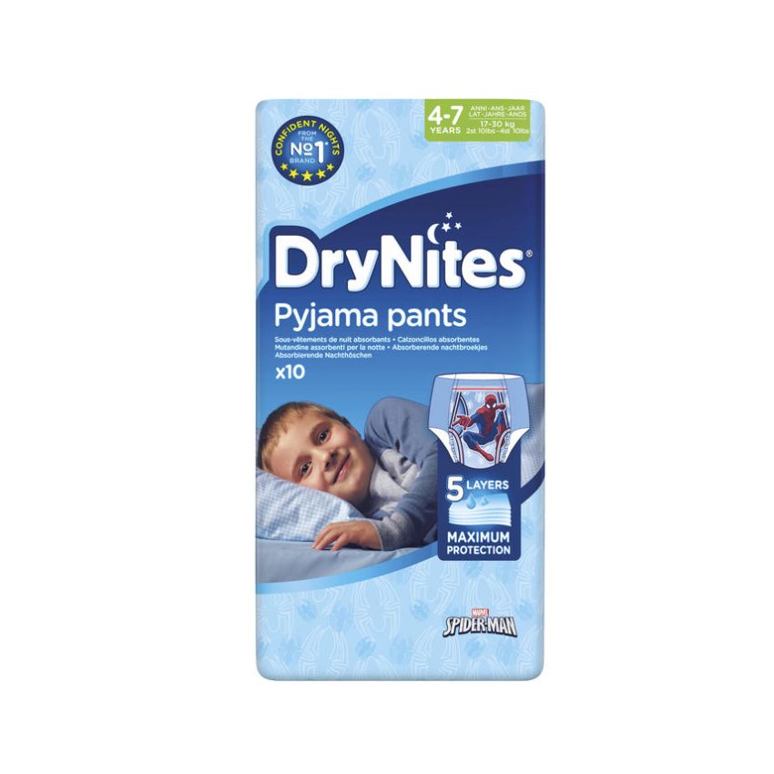 Drynites Pyjama Pants Sous Vêtements Nuit 4-7 Ans 10 Unités