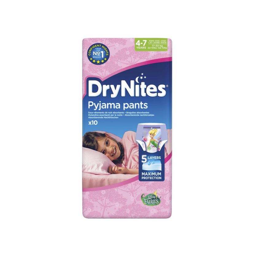 Drynites Pyjama Pants Sous Vêtements Nuit 4-7 Ans 10 Unités