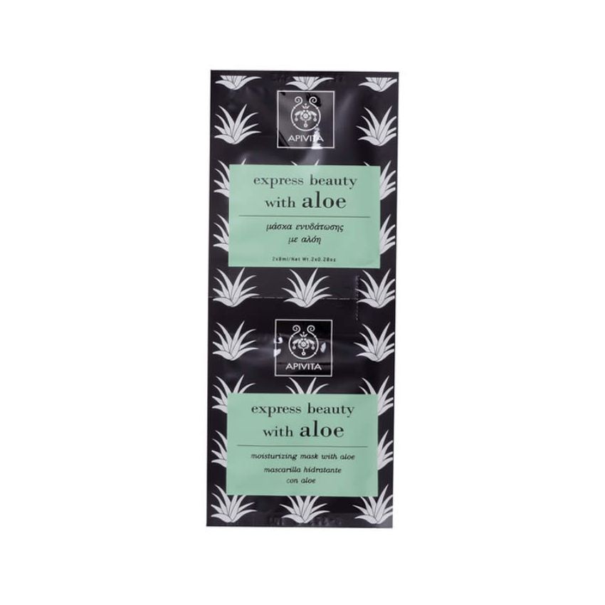 Apivita Beauty Express Moisturizing And Refreshing Face Mask With Aloe 2X8Ml
