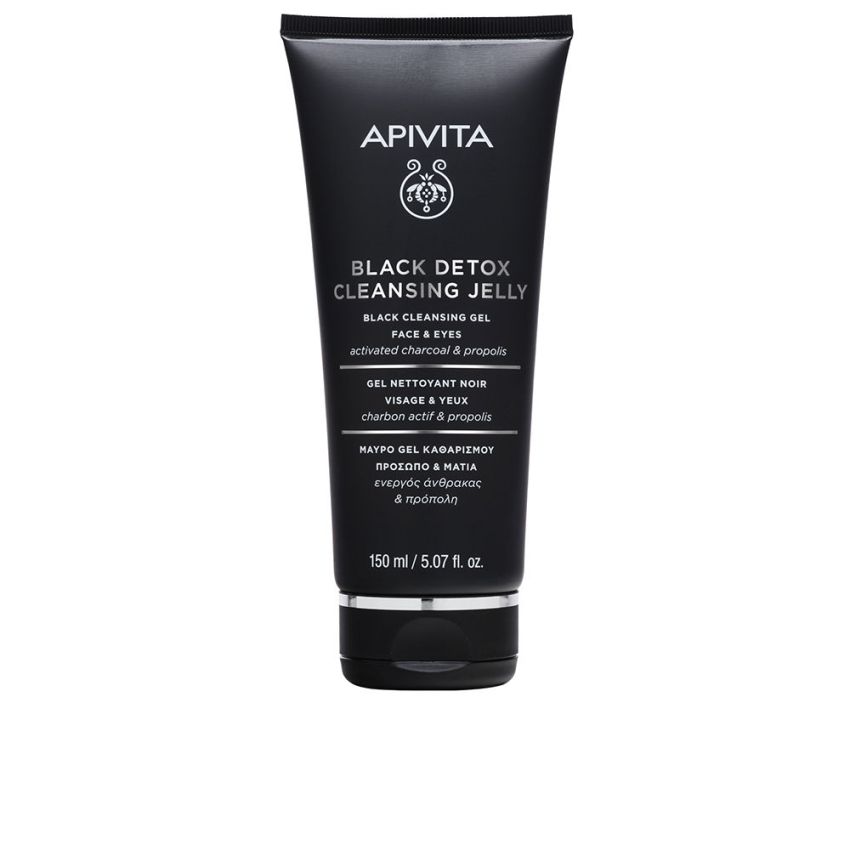 Black Detox Cleansing Gel - Nettoyant Visage Naturel Au Charbon Actif Et À La Propolis - 150 Ml